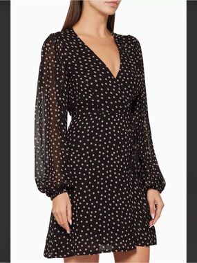 Ganni Georgette Mini Wrap Dress